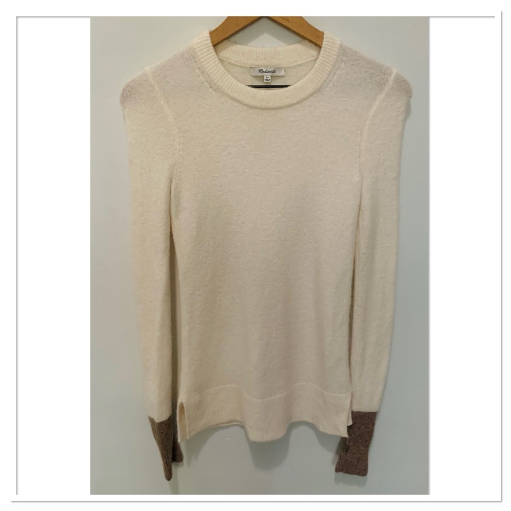 Madewell Freemont Pullover Alpaca Sweater Ivory Brown Size XS